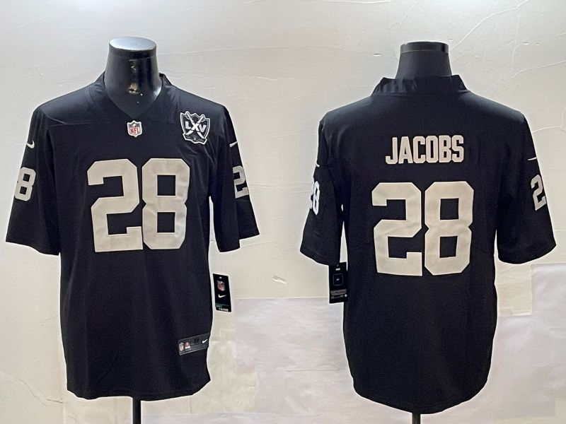Men Oakland Raiders #28 Jacobs Black 2024 Nike Limited NFL Jersey style 01042